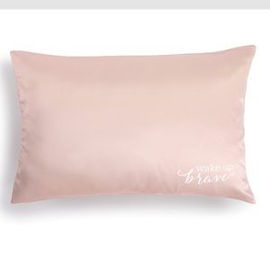 ❗️SET OF 2❗️Demdaco Blush Satin Pillow Case Set of 2- Wake Up Brave